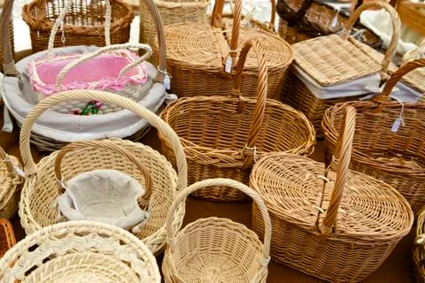 Wicker baskets Stock Photos