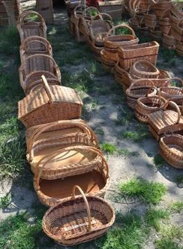 Wicker baskets Stock Photos