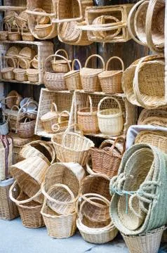 Wicker baskets Stockfoto's