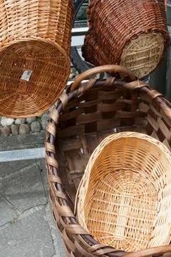 Wicker baskets Fotos de archivo