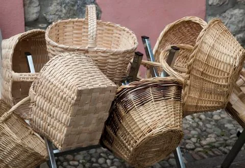 Wicker baskets Stock Photos