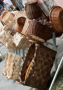 Wicker baskets Stock Photos