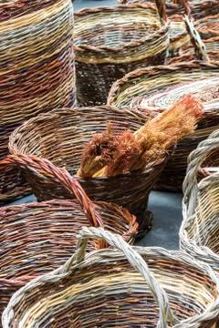 Wicker baskets Stock Photos