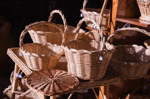 Wicker baskets Foto stock