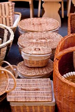 Wicker baskets Foto stock