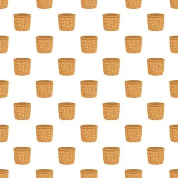 Wicker baskets seamless pattern on white background イラスト素材