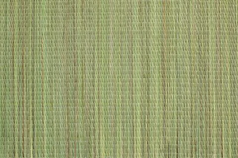 Wicker bast beach mat background. Texture of green beach mat of bast fibers. Stock Photos