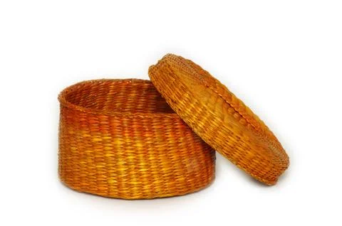 The wicker box. Stock Photos