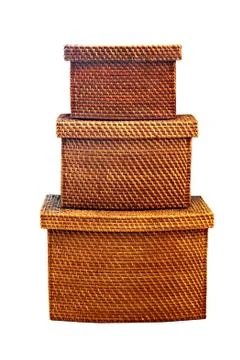 Wicker Boxes Stock Photos