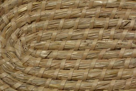 Wicker bread basket, close-up Stock Photos