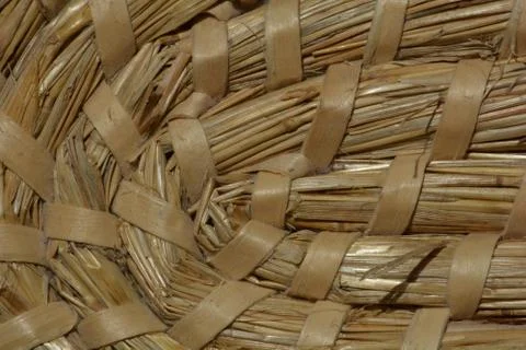 Wicker bread basket, close-up Stock Photos