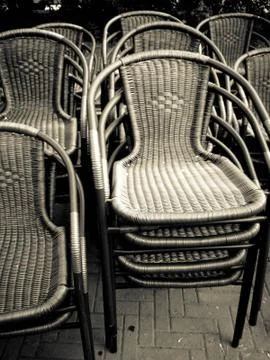 Wicker chairs Stock Photos