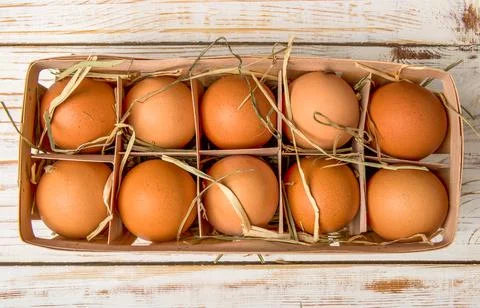 Wicker egg tray Stock Photos