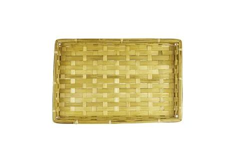 Wicker empty basket on white background. Basketry, Baskets Stock Photos