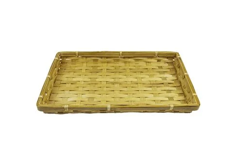 Wicker empty basket on white background. Basketry, Baskets Stock Photos