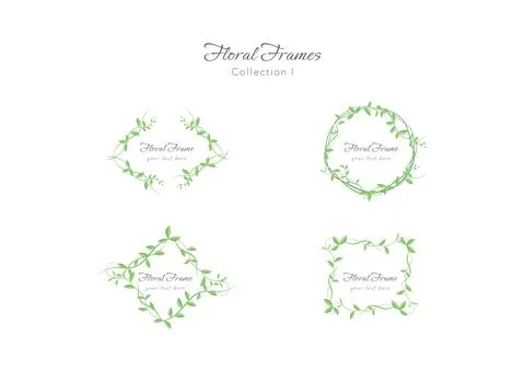 Wicker foliage floral frame vector ep01 Stock Illustration