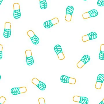 Wicker footwear vector seamless pattern Stock Illustration