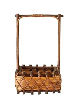 Wicker gift basket Stock Photos