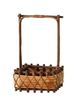 Wicker gift basket Stock Photos