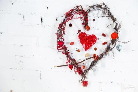 Wicker heart Stock Photos