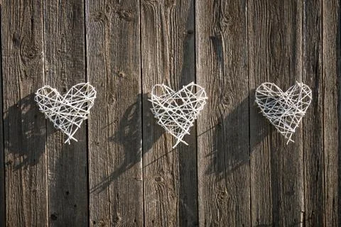 Wicker hearts Stock Photos
