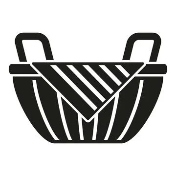 Wicker icon simple vector. Picnic basket Stock Illustration