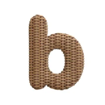 Wicker letter B - Lower-case 3d rattan font - Suitable for Decoration, design Stock Illustration