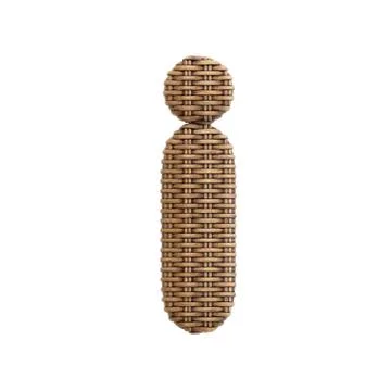 Wicker letter I - Small 3d rattan font - Suitable for Decoration, design or c Stock Illustration
