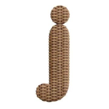 Wicker letter J - Lowercase 3d rattan font - Suitable for Decoration, design Stock Illustration