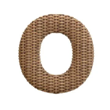 Wicker letter O - Large 3d rattan font - suitable for Decoration, design or c Stock Illustration