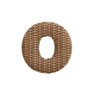 Wicker letter O - Small 3d rattan font - Suitable for Decoration, design or c Stock-Illustration