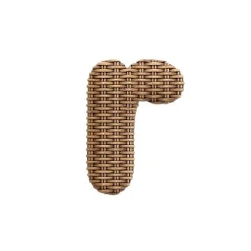 Wicker letter R - Lower-case 3d rattan font - Suitable for Decoration, design Illustrazione stock