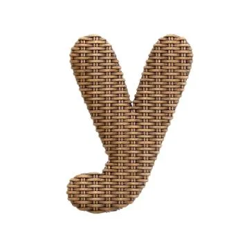 Wicker letter Y - Small 3d rattan font - Suitable for Decoration, design or c Stock Illustration