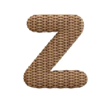 Wicker letter Z - Upper-case 3d rattan font - suitable for Decoration, design Stock Illustration