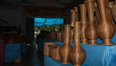 Wicker made of bamboo Stock Photos