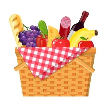 WIcker picnic basket Illustration
