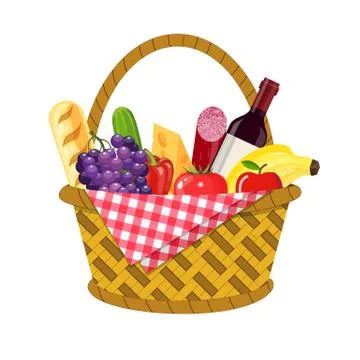 WIcker picnic basket Illustration