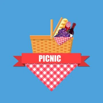 WIcker picnic basket Illustration