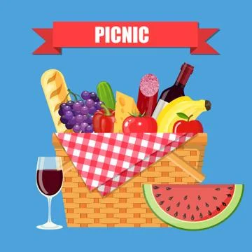 WIcker picnic basket Illustration