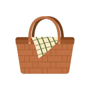 Wicker picnic basket Stock Illustration