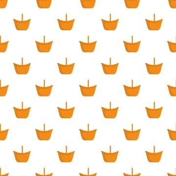 Wicker picnic baskets pattern on white background Stock Illustration