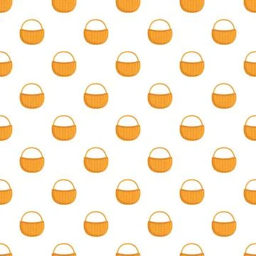 Wicker picnic baskets seamless repeating pattern background イラスト素材