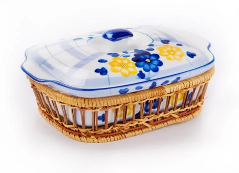 Wicker pot Stock Photos