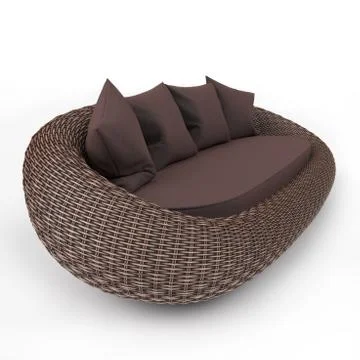 Wicker rattan sofa Illustrazione stock