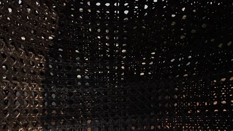 Wicker rattan texture, terrace interior detail from synthetic fiber weaving Vidéo 89164449