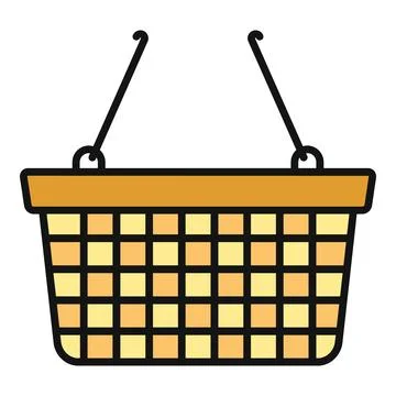 Wicker shopping basket with handles vector illustration Stock Illustration
