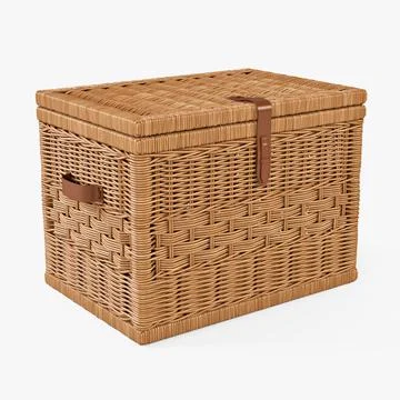 Wicker Storage Trunk 05 Toasted Oat Color 3D Model