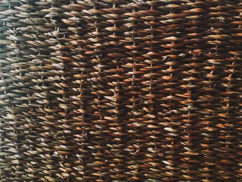Wicker texture background, natural construction material and interior design Stock Photos
