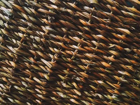 Wicker texture background, natural construction material and interior design Stock Photos