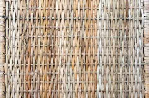 Wicker texture. Background of reed weaving. Rough weaving from straw. Stock Photos